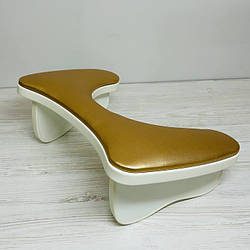 Підлокітник для манікюру похилий MrHelix, Бронзовий з білим