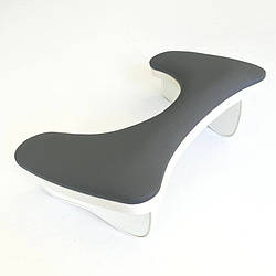 Підлокітник для манікюру похилий MrHelix, Сірий з білим, білий кант