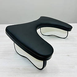 Підлокітник для манікюру похилий MrHelix, Чорний з білим, з чорним кантом