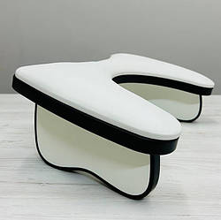 Підлокітник для манікюру похилий MrHelix, Білий з чорним кантом