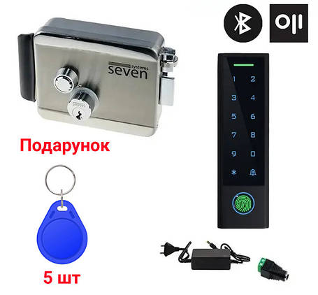 Біометричний Smart комплект контролю доступу із електромеханічним замком SEVEN KA-7825, фото 1