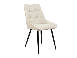 Стілець у кухню, зал, кафе, офіс M-75 штучна шкіра/металл Айворі/чорний Vetro Mebel