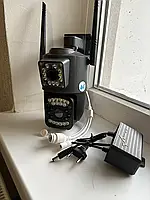 Камера спостереження 4g під сім карту 8 Мп два об'єктиви IP поворотна з датчиком руху V380p