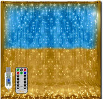 Гірлянда-штора із прапором України з пультом USB 3*3 м XPRO SFK-10 (44873-16906_230)