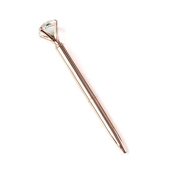 Кулькова ручка з діамантом рожеве золото чорнила чорні RYH002