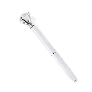 Кулькова Ручка з діамантом Біла Чорнила чорні RYH003