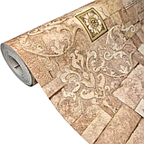 Шпалери вінілові 10 × 0.53 м Слов’янські шпалери 5792-02, бежеві плитка для кухні коридору, вітальні, фото 2