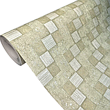 Шпалери вінілові 10 × 0.53 м Слов’янські шпалери 5806-04, зелені,геометрія,для вітальні, спальні,коридору, кухні, дитячої кімнати, фото 2