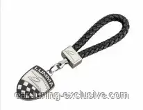 LUMMA key chain crest logo leather strap BLACK