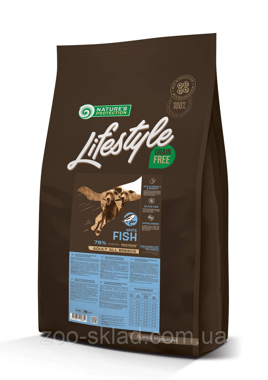 Lifestyle DOG Adult All Breeds White Fish для собак всіх порід, з білою рибою 10кг NPLS45685