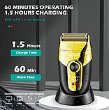 Електробритва VGR V-383 шейвер для сухого та вологого гоління, водонепроникний, LED-дисплей, зарядна станція (42266-V-383_474), фото 3