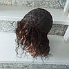 Перука з натурального волосся кучерявий каштановий ALESIA HH 16"-4, фото 8