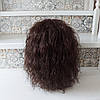 Перука з натурального волосся кучерявий каштановий ALESIA HH 16"-4, фото 6