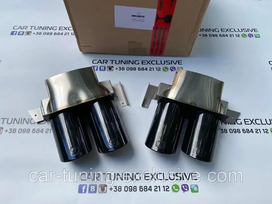 BRABUS TAILPIPES BLACK CHROME for Mercedes S-class W223, фото 1