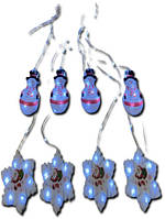 LED гірлянда-штора Сніговики та сніжинки XPRO 3m*70cm 95L Теплий Білий WW (44943-_357)