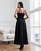 Красиве класичне вечірнє довге плаття Mona на бретелях, чорне, фото 6
