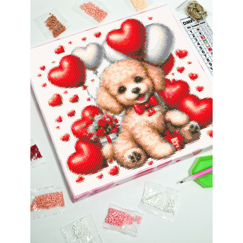 Алмазна мозаїка на підрамнику Улюбленець Мальтіпу DMF-466 (25 х 25 см) ТМ Алмазна мозаїка, фото 1