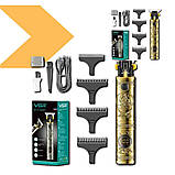 Тример для стрижки волосся та бороди VGR V-097 Gold, професійний, 4 насадки (44235-V-097_402), фото 2