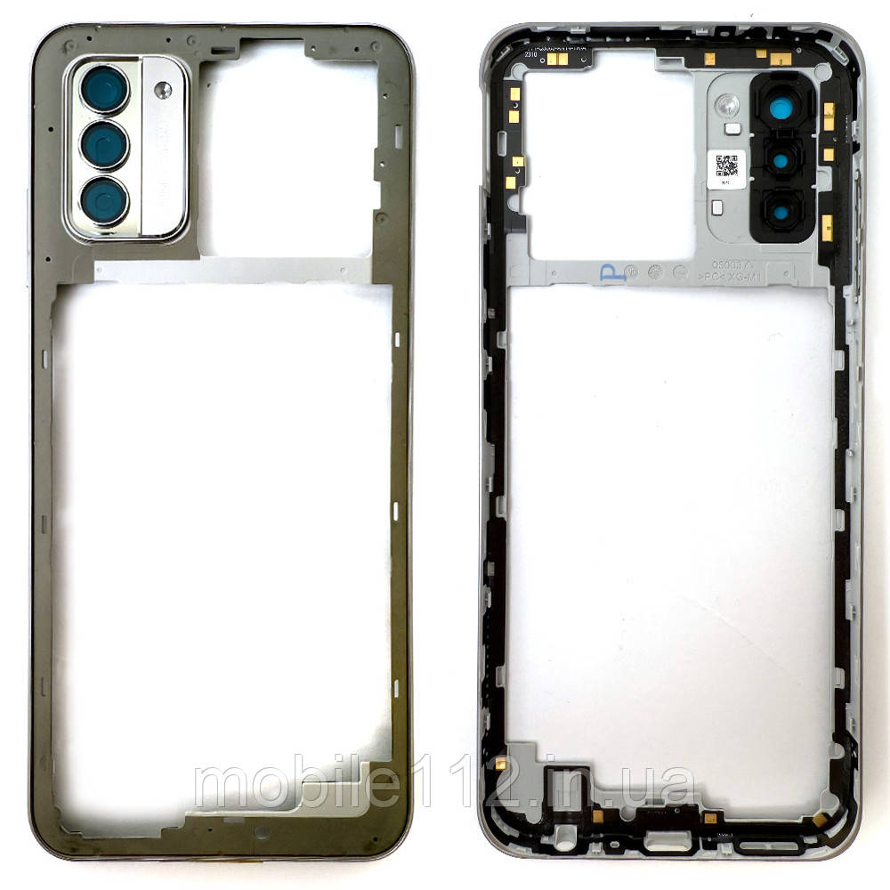 Рамка корпусу Nokia G42 (сіра зі склом камери), фото 1