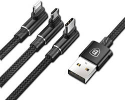USB кабель 3-в-1 Micro / Lightning / Type-C Baseus MVP 1.2m 3.5A (33729-01_223)