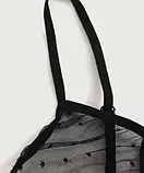 Комплект чорної жіночої білизни трусики, ліфчик, пояс з підв'язками та гумками на ноги, фото 2