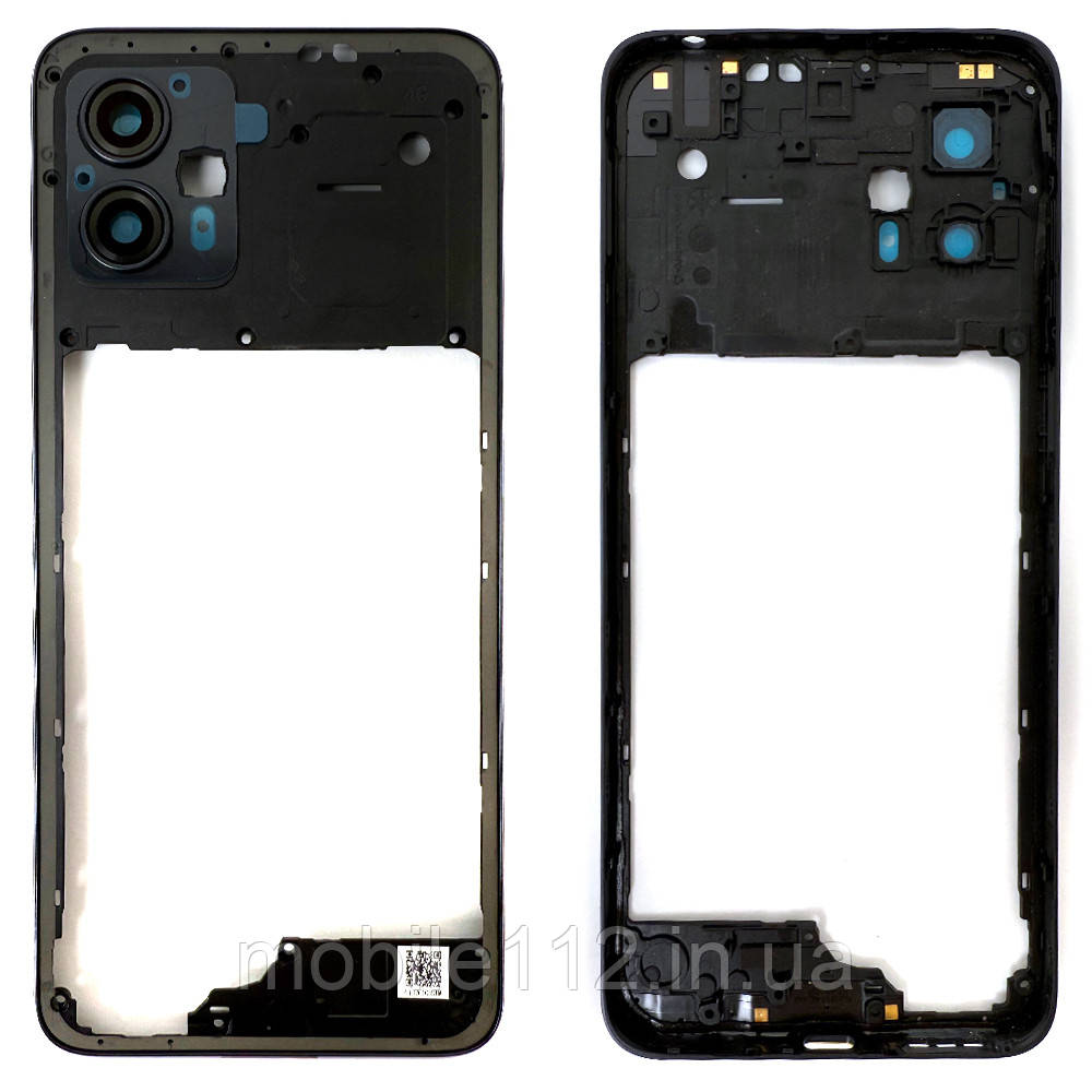 Рамка корпусу Motorola Moto G13 XT2331, Moto G23 XT2333-1 чорна зі склом камери