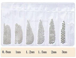 Бульйонки Метал біле срібло набір 6 розмірів