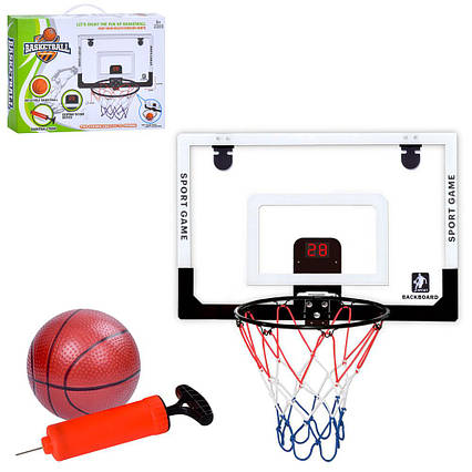 Баскетбольне кільце MR 1325 щит(пласт.),електрон.табло,кільце(мет.),сітка,м'яч,насос,муз.,бат.,кор.