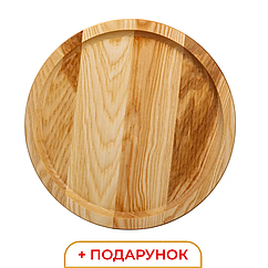 Кругла дошка для сервіровки Ø 30 см для подачі нарізок шашлика стейка Wood Lugi