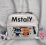 Сумка через плече підліткова з візерунком аніме АНПАНМАН біла текстильна, фото 2