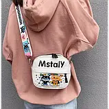 Сумка через плече підліткова з візерунком аніме АНПАНМАН біла текстильна, фото 3