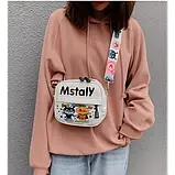 Сумка через плече підліткова з візерунком аніме АНПАНМАН біла текстильна, фото 4