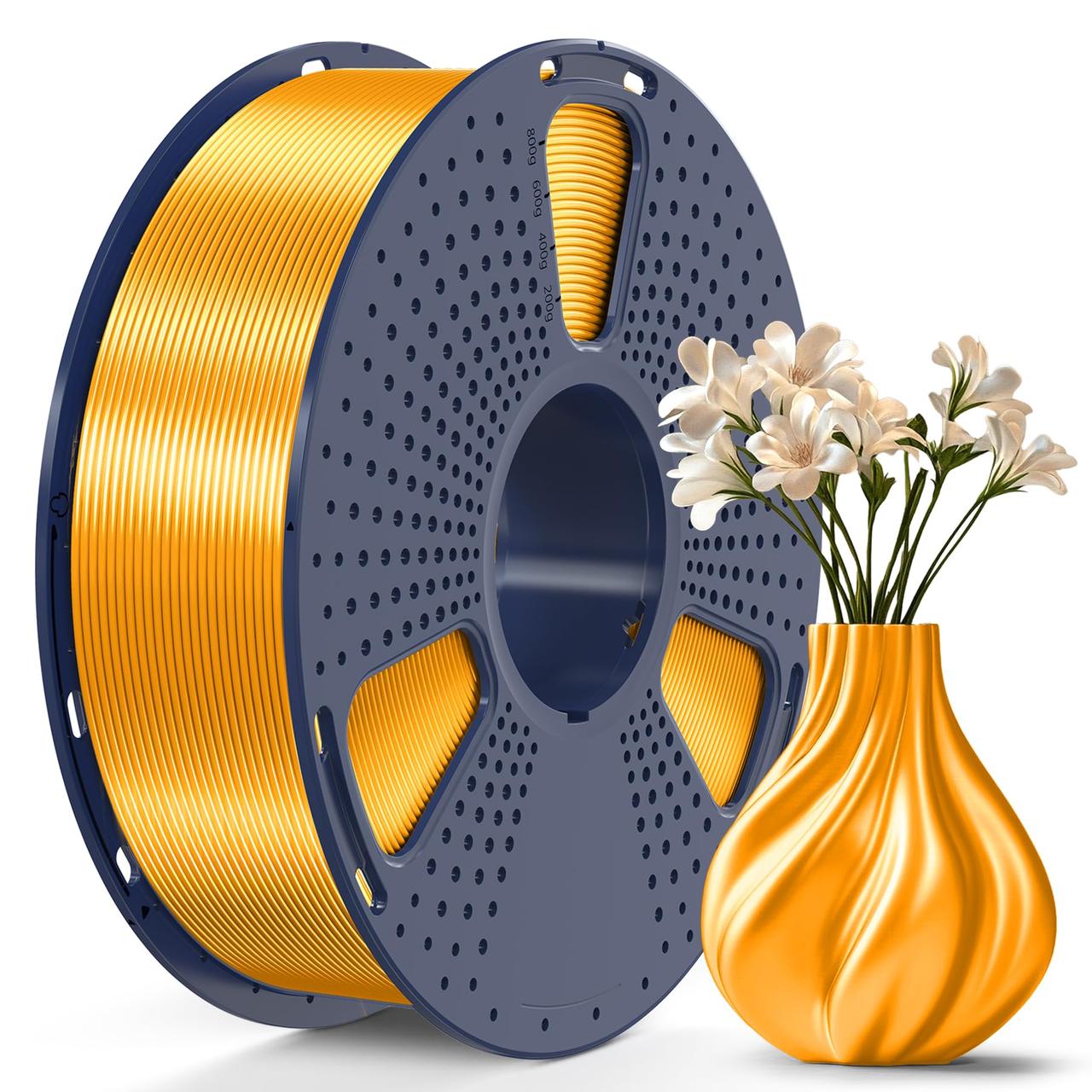 Пластик філамент SUNLU Silk PLA+ Brass, Reusable Spool, 1kg