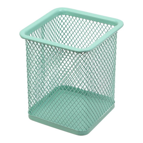 Підставка для ручок квадратна, PASTEL, металева, м'ятна, фото 1