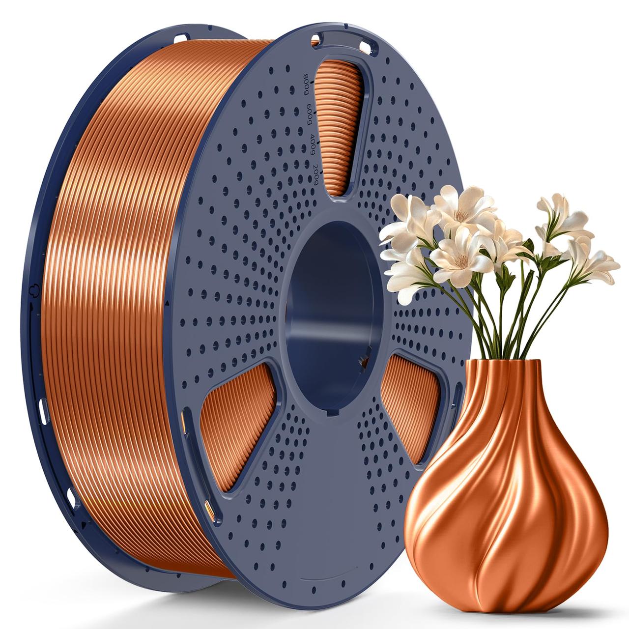 Пластик філамент SUNLU Silk PLA+ Red Copper, Reusable Spool, 1kg