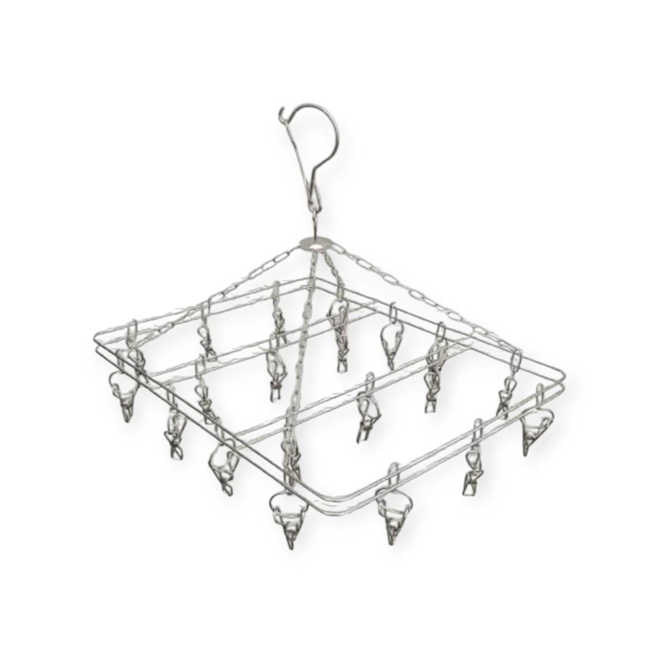 Вертушка парасолька з 20 прищіпками карусель хромована квадратна, фото 1