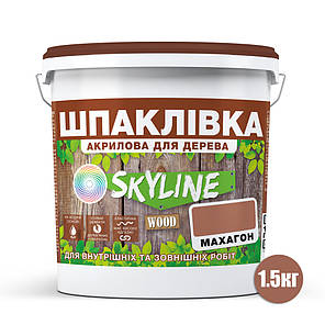 Шпаклівка для Дерева готова до застосування акрилова SkyLine Wood Махагон 1.5 кг, фото 2