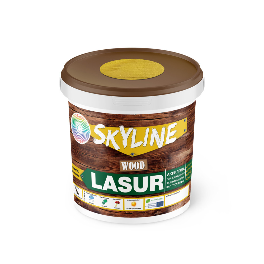 Лазур декоративно-захисна для обробки дерева LASUR Wood SkyLine Сосна 0.4 л