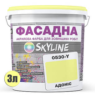 Фарба Акрил-латексна Фасадна Skyline 0530-Y Адоніс 3л, фото 3