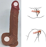 Фаллоімітатор реалістичний з обертанням 21 см, ділдо фалос на присосці з ротацією та пультом ДУ, Інтимні іграш, фото 2