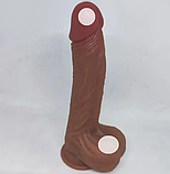 Фаллоімітатор реалістичний з обертанням 21 см, ділдо фалос на присосці з ротацією та пультом ДУ, Інтимні іграш, фото 6