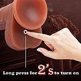 Фаллоімітатор реалістичний з обертанням 21 см, ділдо фалос на присосці з ротацією та пультом ДУ, Інтимні іграш, фото 9