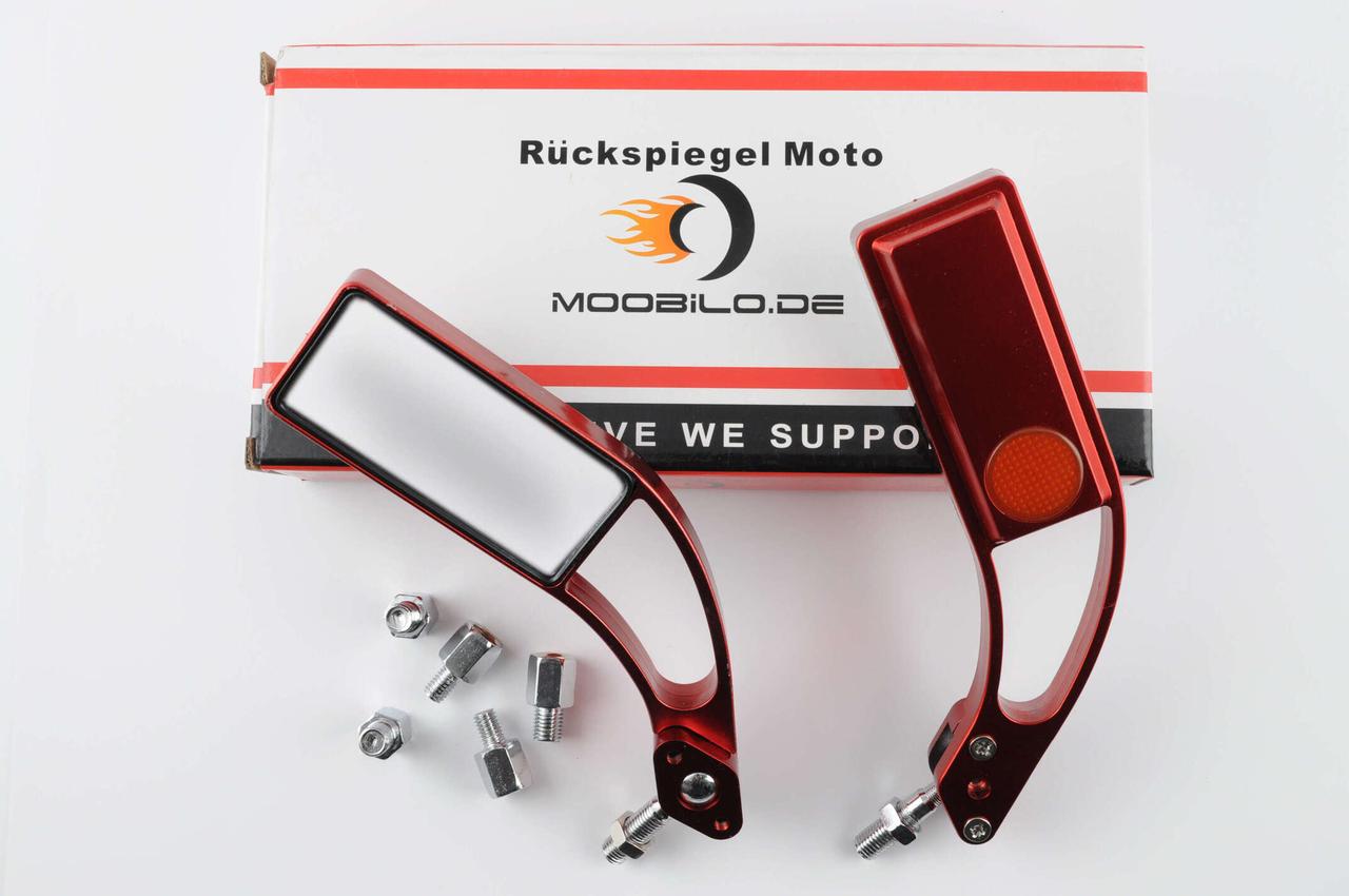 Дзеркала прямокутні mod:218, 8/10mm (червоні) RED