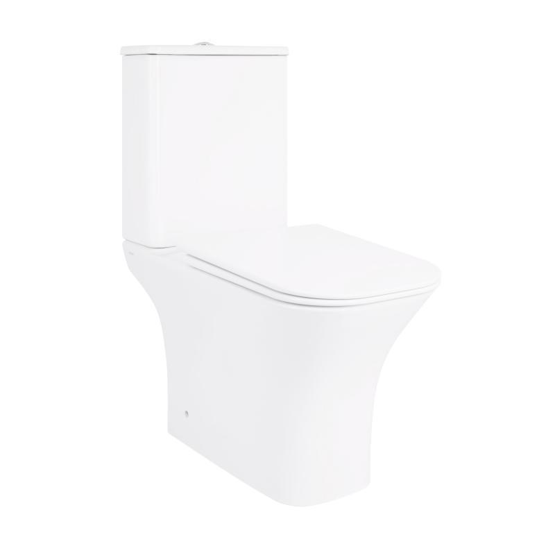 Унітаз-компакт Qtap Presto Quadro безободковий з сидінням Soft-close QT24221215AW