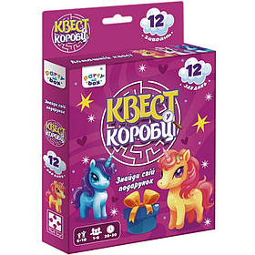 Настільна гра "Квест у коробці Єдиноріжки" Vladi Toys VT5902-01 інструкція 12 карток з завданнями, Toyman
