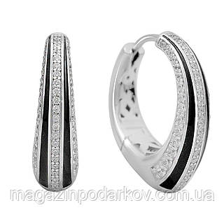 Серебряные серьги SIlverStore с фианитами, емаллю (2175407)