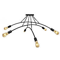 Люстра підвісна MSK Electric Orion на шість ламп Е27 NL 9832-6 BK чорна
