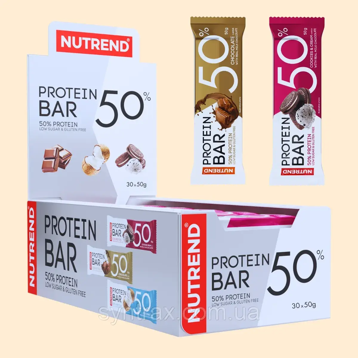 Nutrend Protein 50 bars, 50g протеїнові батончики