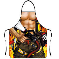 Фартух з приколом Пожежник 73 на 57 см різнобарвний