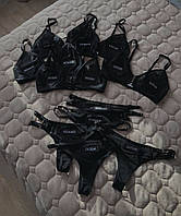 Спокусливий комплект білизни із сіточки з різними написами